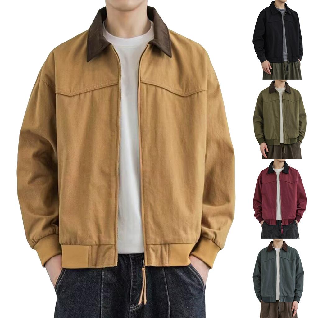 Men's Solid Color Camouflage Outdoor Sports Jacket Men's Pocket Button Casual Jacket