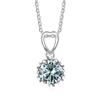Bague Ringen 1ct Round Moissanite Diamond Jewelry Six Claw Snowflake Necklace Women's Simple Elegant Pendant Chain Christmas Gift
