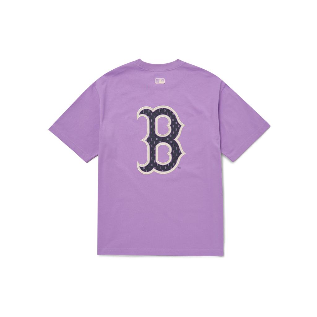 New MLB Drop Shoulder Sleeve T-Shirt Unisex Lavender 3ATSM0224-43LDL