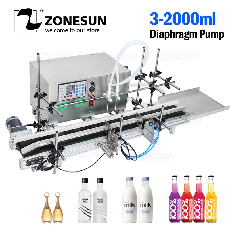 ZONESUN Full Automatic Liquid Filling Machine Desktop CNC Perfume Juice Milk Water Bottle Filler Diaphragm Pump