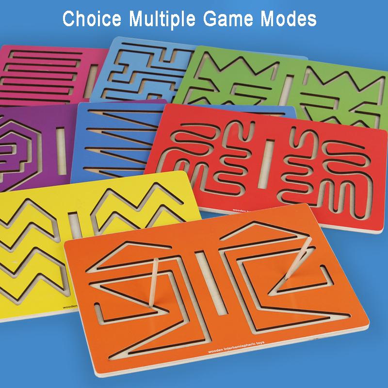 Kid Pen Control Maze Board Montessori Sensory Toy Logic Thinking Challenge Brain Game Track Board Fine Motor Skill Education Toy