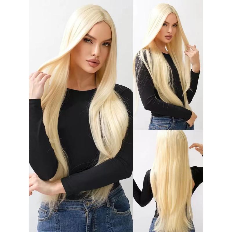 Cosplay Wig Wednesday Addams Costume Black Middle Part Long Straight Full Cap Halloween Party Role Play
