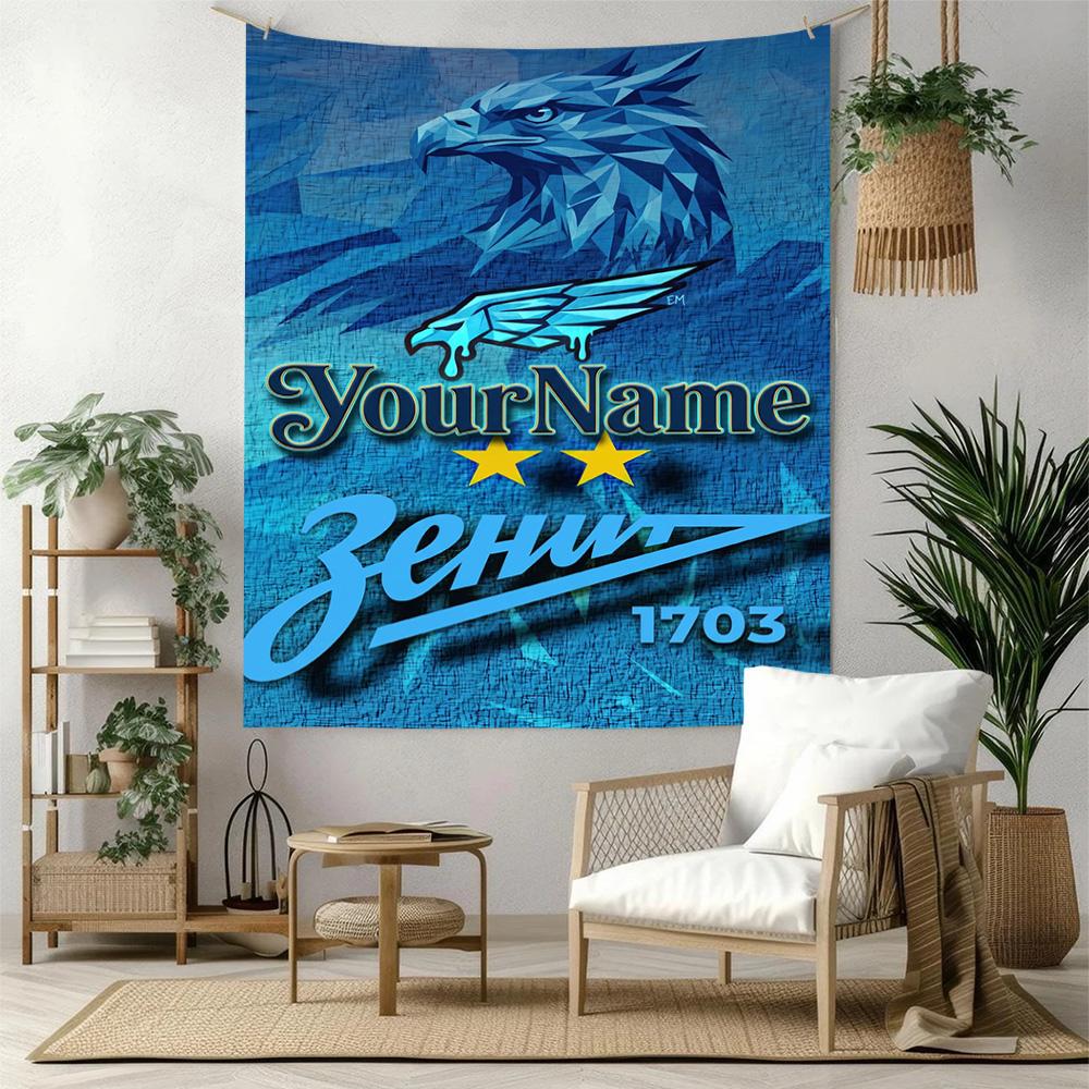 Fc Zenit Saintpetersburg Custom Your Name Wall Decor Tapestry Art For Pet Memorial Birthdaywedding Party Backdrop Family Gift