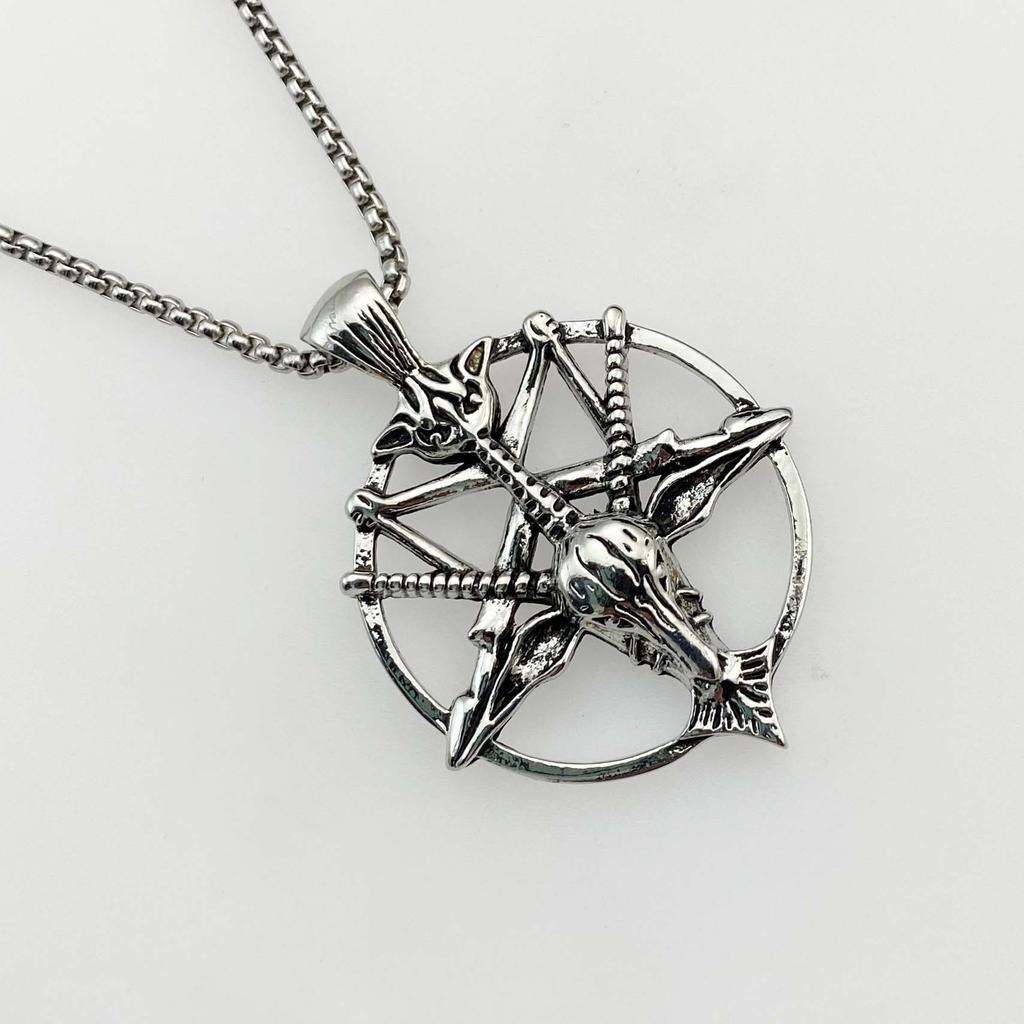 Ретро Литературный и Художественный Череп, Подвеска Голова Овцы, Демон Бог Пан, Круглое Ожерелье, Цепочка для Свитера.