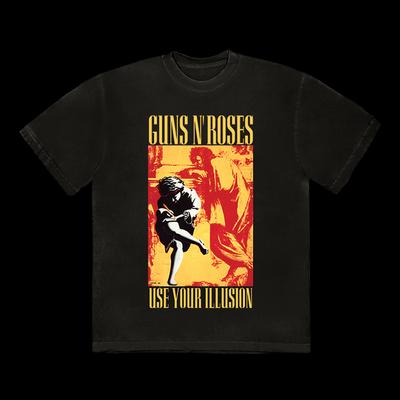 Футболка с принтом Use Your Illusion I группы Guns N Roses Хлопок Графическая футболка Унисекс Женская Летняя Уличная одежда