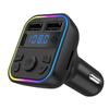 Car Bluetooth 5.0 FM Transmitter PD Type-C Dual USB 3.1A Colorful Ambient Light Handsfree MP3 Modulator Player