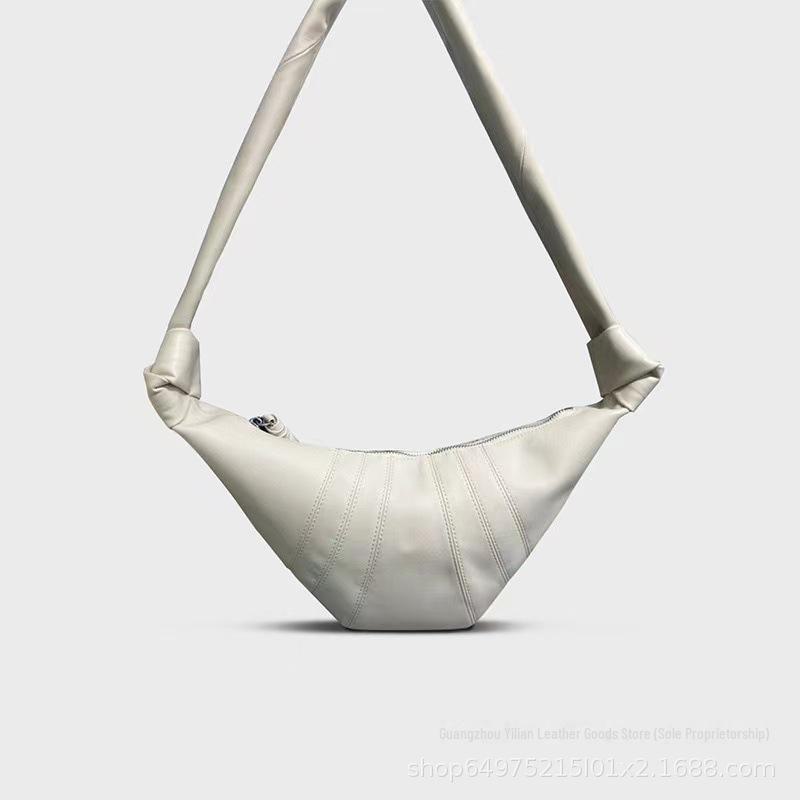 Женская сумка через плечо из овчины Croissant - модный стиль 2024 Niche Dumpling