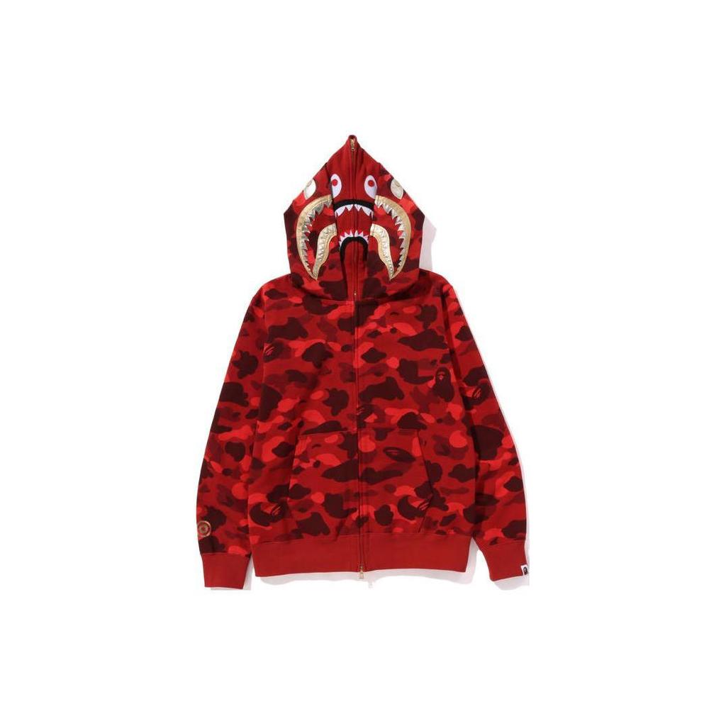 Худи на молнии с двойным принтом акулы Bape Color Camo SS24 1K30-115-001