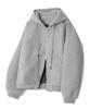 Серый худи-толстовка Underoff Oversized из войлока с капюшоном и молнией