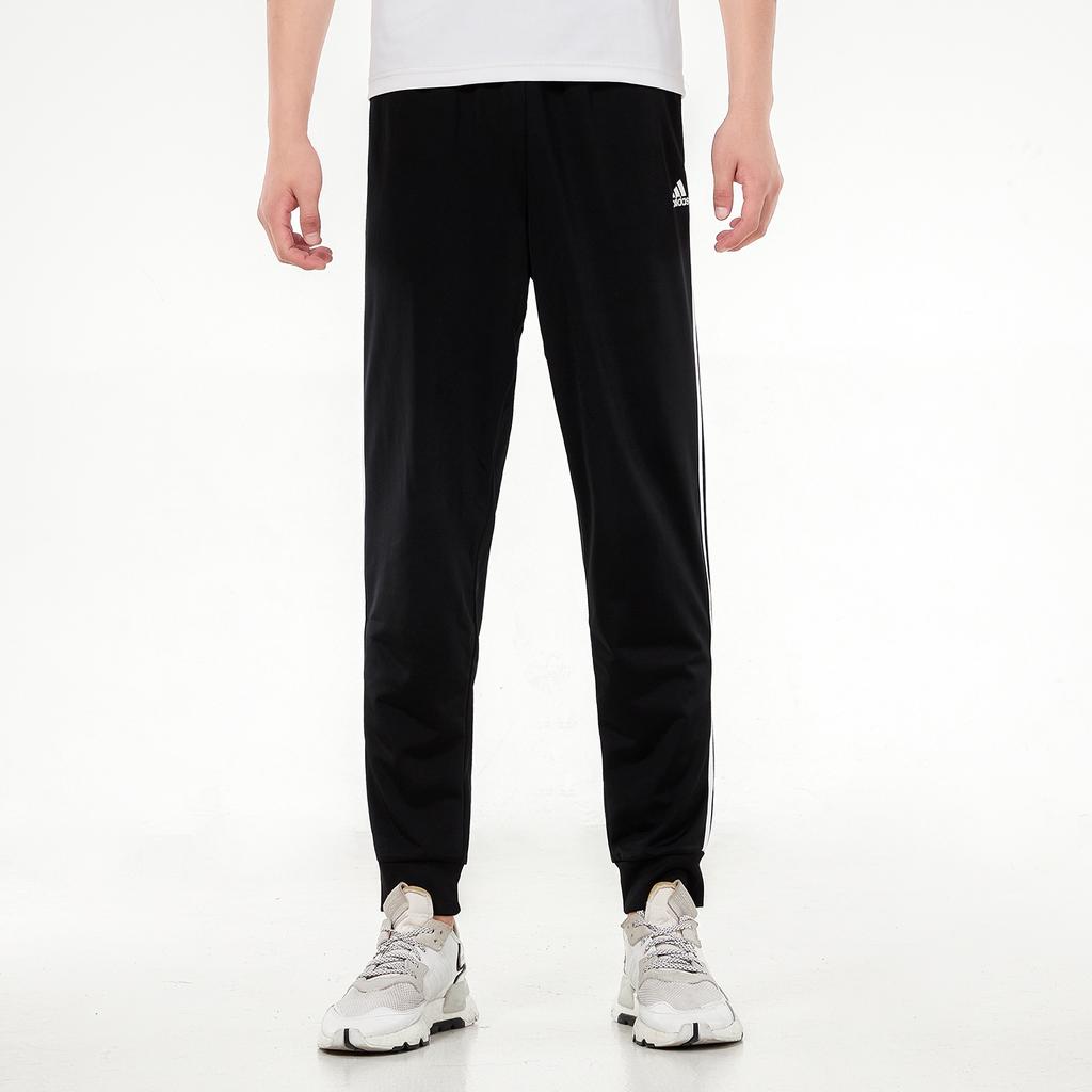 Adidas Essentials Warm-Up Tapered 3-Stripes Track Pants Black/White Men Streetwear H46105