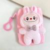Cartoon Labubu Plush Coin Purse Cute Anime Money Change Pouch Earphone Storage Bag Zipper Wallet Keychain Pendant Kid Gifts