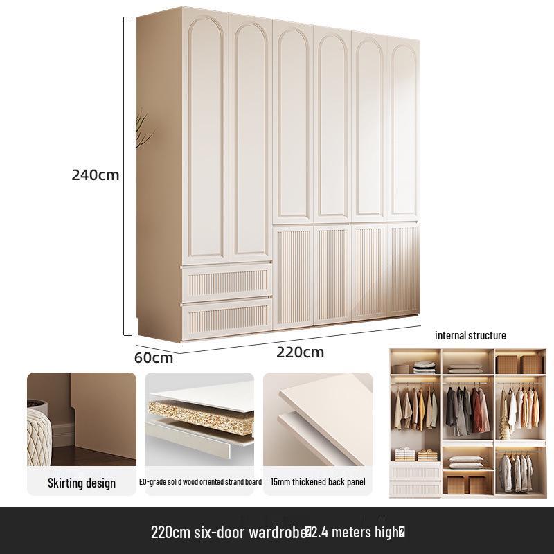 Modern Solid Wood Wardrobe: Light Luxury Storage Solution for Small Apartments