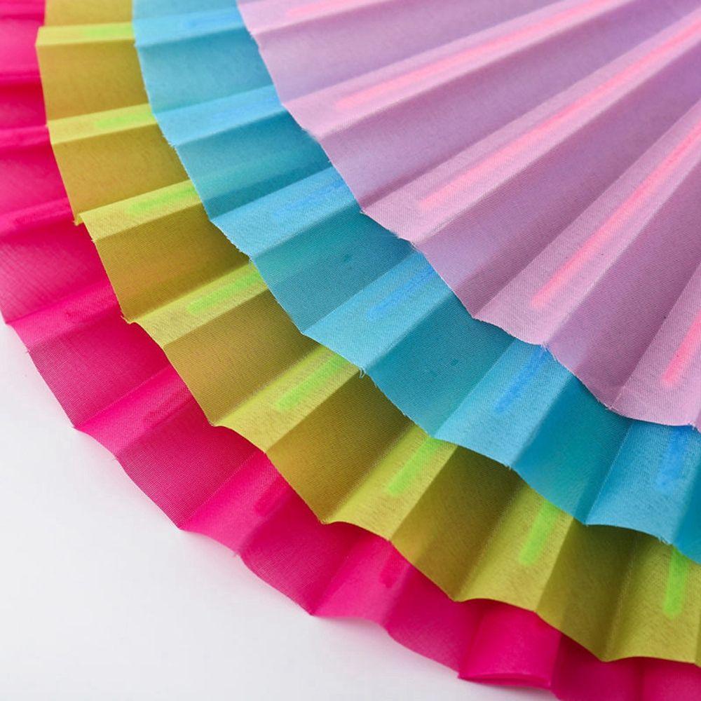 Однотонные простые лапши складные сувениры для вечеринок ремесленный веер веер для утренней зарядки танцевальный веер