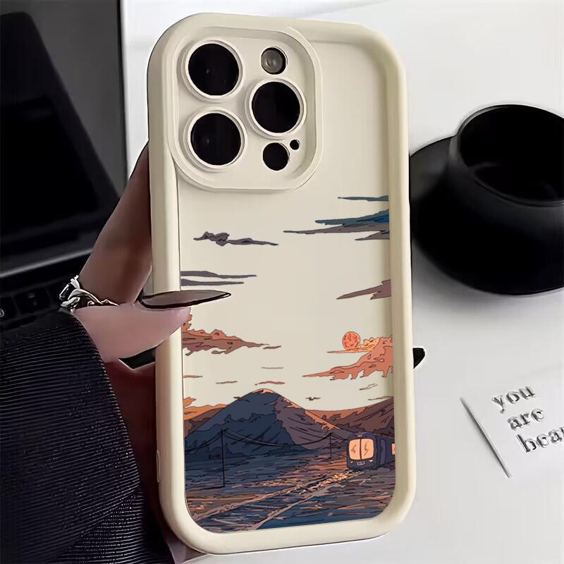 Закатный пик Персонализированный чехол для телефона iphone16pro Для iPhone 16 15 Pro Max 16E 14 13 12 11 16Plus Силиконовый мягкий чехол