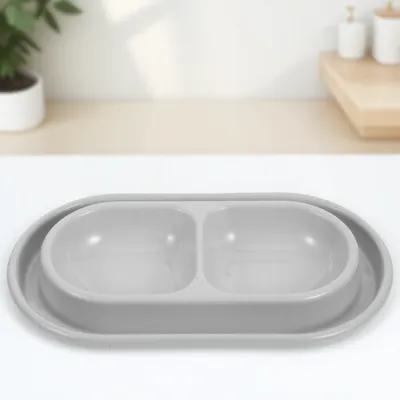 Двойная миска для животных Миска для еды и воды для кошек Дизайн защиты от муравьев Цвет серый Маленькая средняя собака Кошачья кормушка Миска для собак Миска для котят