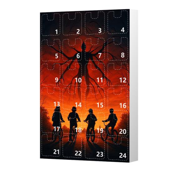 Yousheng Календарь Адвента Stranger Things 24 дня Рождественская коробка для обратного отсчета Многофункциональные праздничные украшения для детских комнат, автомобилей и вечеринок Праздничные