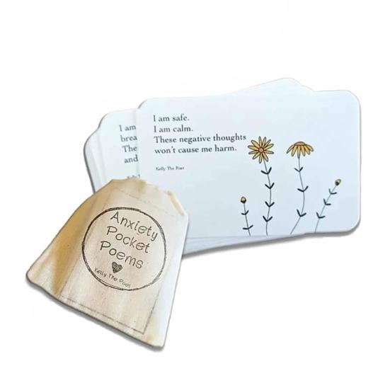 1 комплект, карманная открытка со стихами и сумкой для хранения, снятие стресса, тревога, позитивная жизненная поддержка эмоций, комплект карточек со стихами, подарок для детей и взрослых