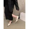 Fashion French Temperament Pointy High Heels Black Single Shoe Women's Shoes New Spring Summer Mary Jane Small Leather Shoes