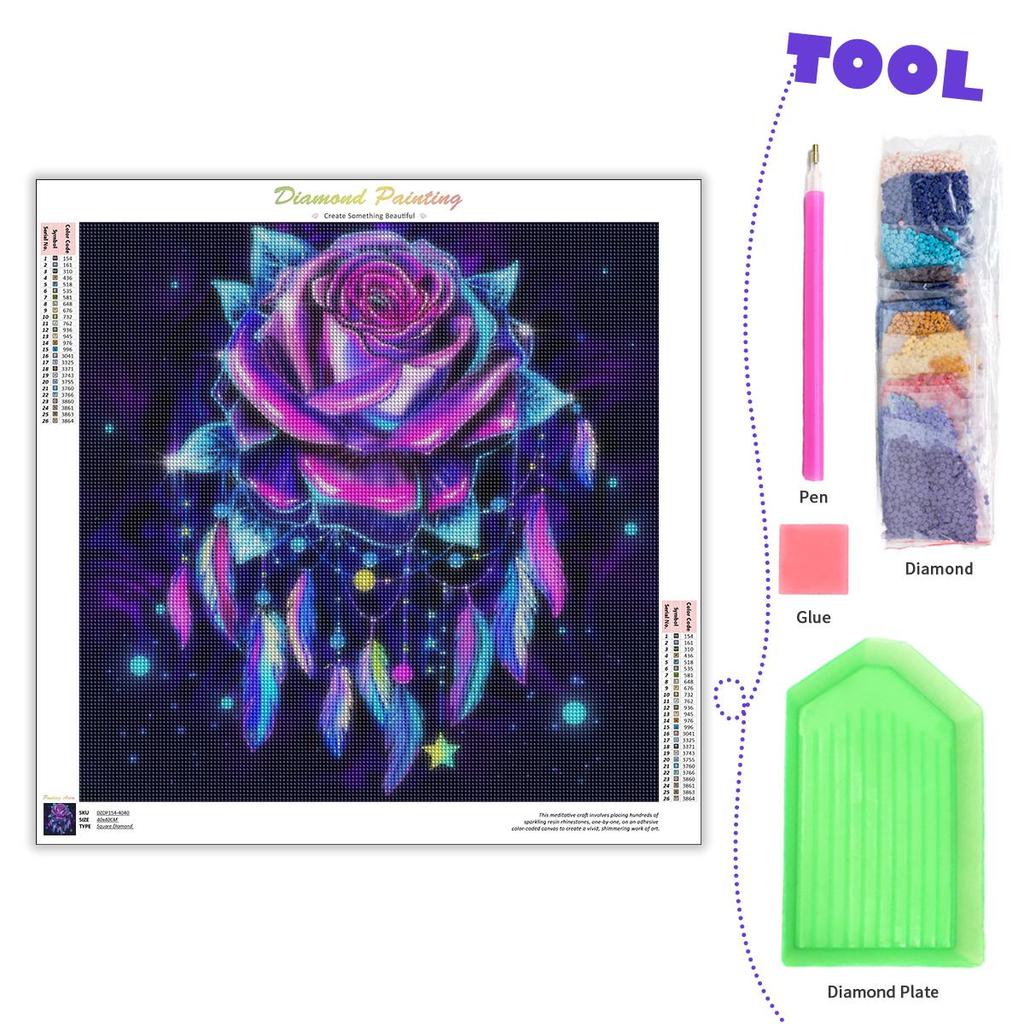 5D Алмазная картина Пейзаж Полный круглый Алмазная вышивка Цветочные украшения для дома 40x40см