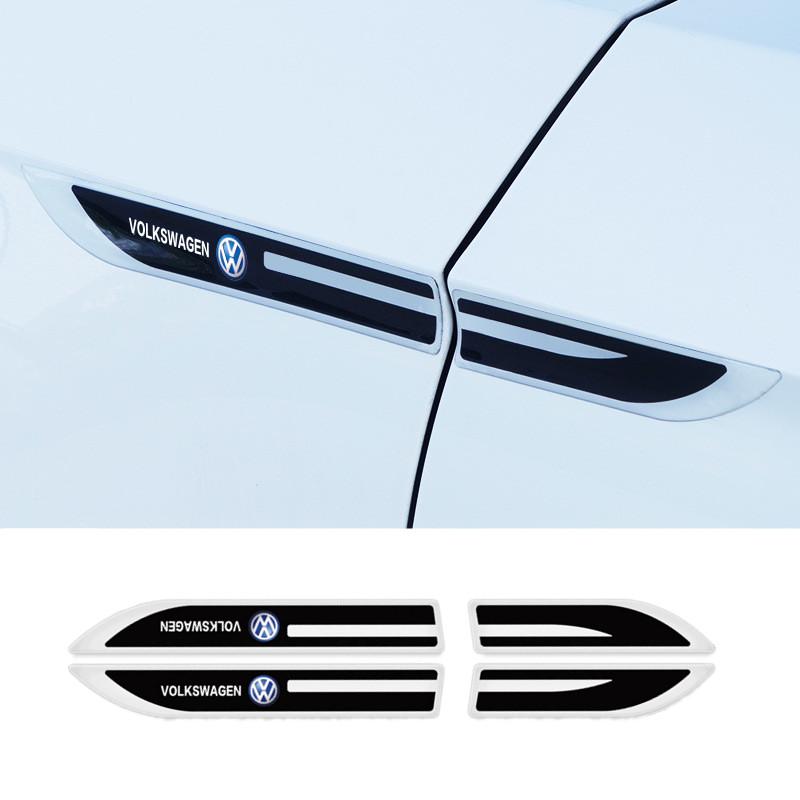 OBTLU1 New 2pcs Epoxy Sticker Car Fender Side Wing Emblem Badge Sticker For VW Volkswagen Polo Jetta Golf Passat Tiguan Touran