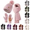 Hat Scarf And Glove Sets For Women Hat Women Winter With Fleece Lined Screen Gloves Scarf Warmer Hat Women Set