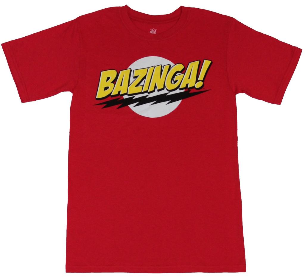 Big Bang Theory Mens T-Shirt - Bazinga! Circle Yellow Logo Image