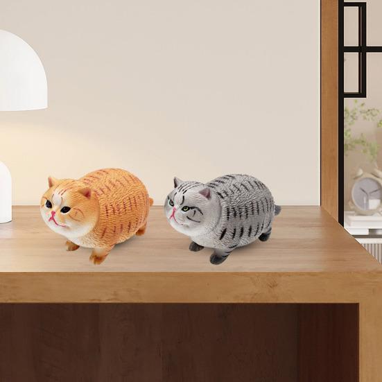 Миниатюрная фигурка котенка из ПВХ, имитация кошки, статуэтка, скульптура, развивающая игрушка-животное, украшение для рабочего стола, подарок для любителей кошек.