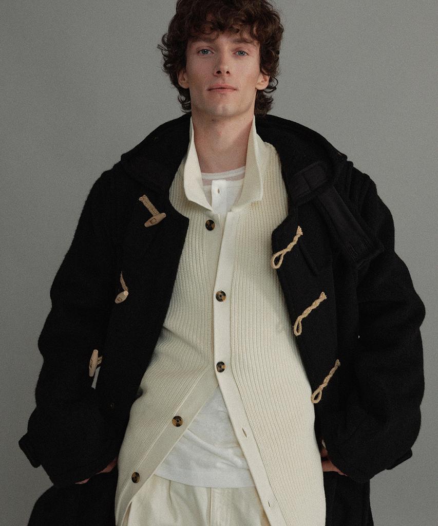 Montgomery Long Original Duffle Coat With Wooden - Black