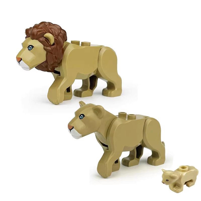 Конструктор MOC Животные Зоопарк Слоны Тигры Шимпанзе Лось Медведи Овцы Верблюд Лошадь Крокодил Леопард Мини Декоративные Кирпичики T11