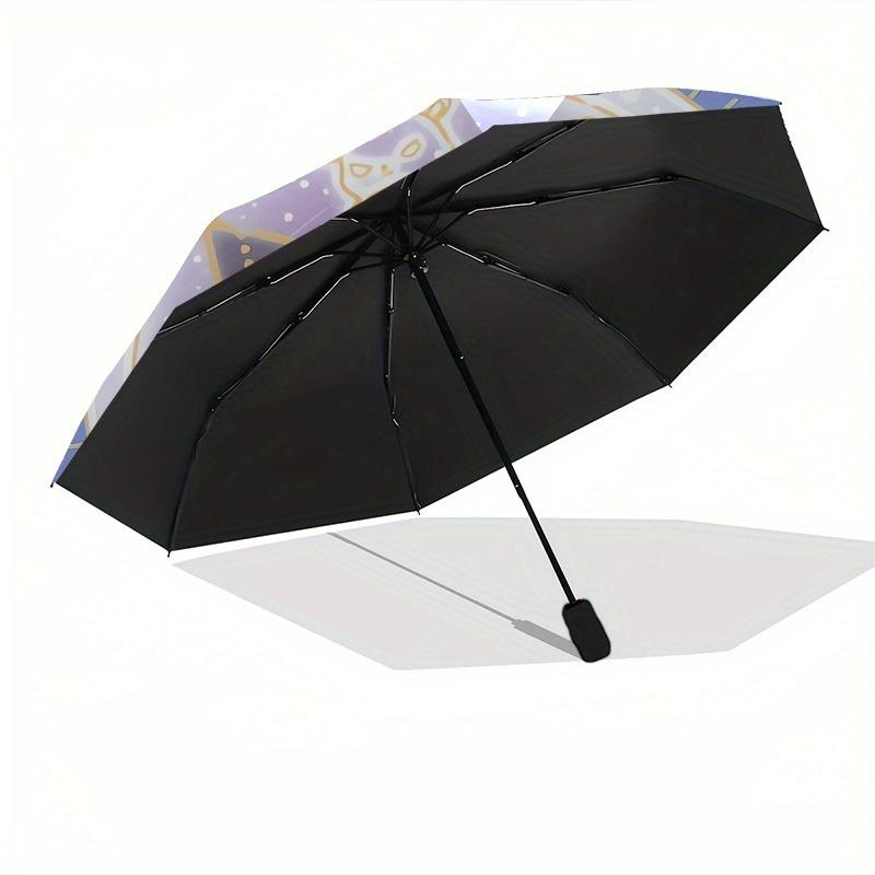 1pc Cute Cat with Crown Illustration Umbrella with Plastic Handle,Suitable for All Seasons Home Travel Outdoor UmbrellaSanlio045