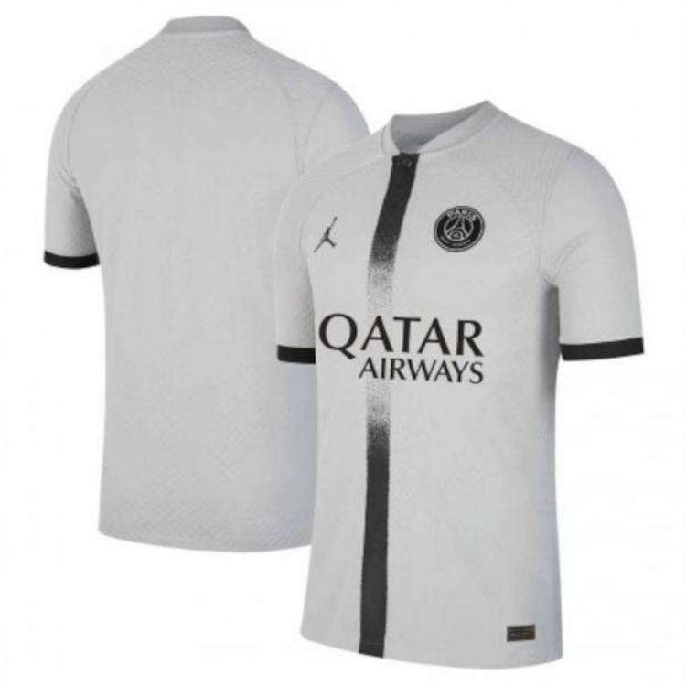 Jordan Dri-FIT ADV Пари Сен-Жермен Аутентичная выездная дышащая вязаная удобная футболка с коротким рукавом для футбола Мужские топы Серый DJ7648-080