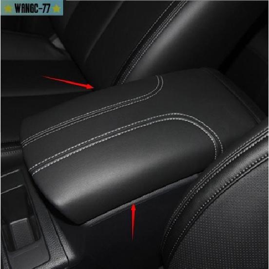 For Nissan Rogue 2017- Black Leather Central Console Armrest Box Cover Trim