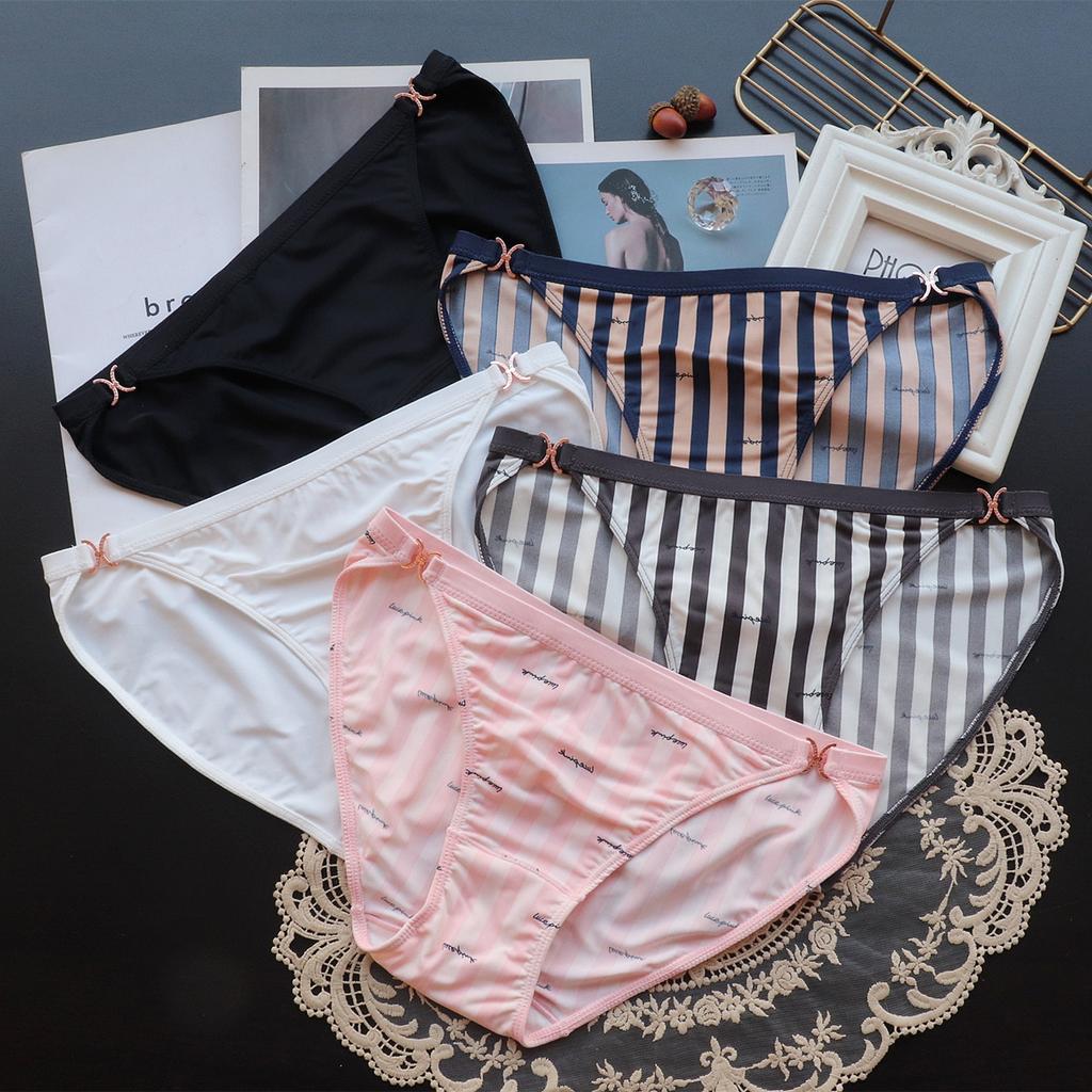 Women's Underwear Panties Printed Sexy Low-rise Panties Women's Ice Silk Breathable Briefs for Women