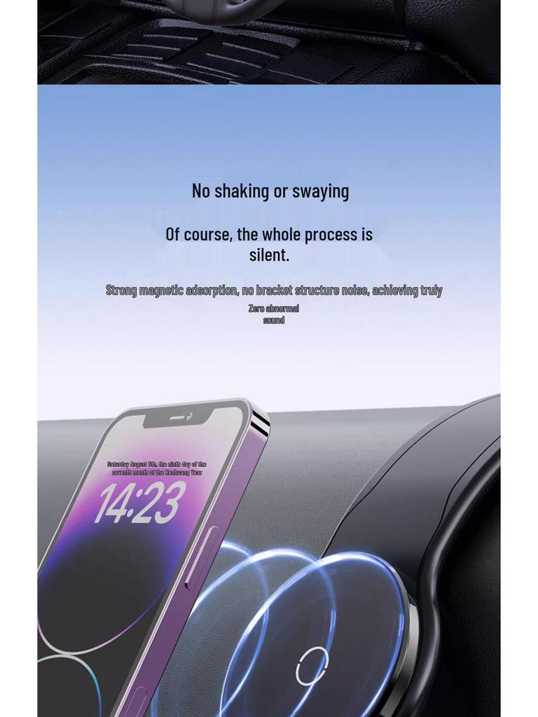 Складной беспроводной автомобильный держатель для телефона MagSafe 15 Вт с магнитной панелью для навигации