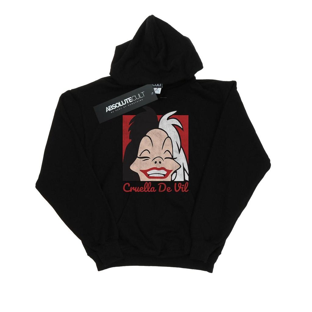 Disney Womens/Ladies Cruella De Vil Cropped Head Hoodie