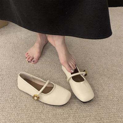 Неглубокие мягкие одинарные туфли с одним словом круглогодичное головное уборы новые туфли Мэри Джейн 2025 года для поездок на работу в начале осени универсальные женские туфли на плоской подошве со шнурками