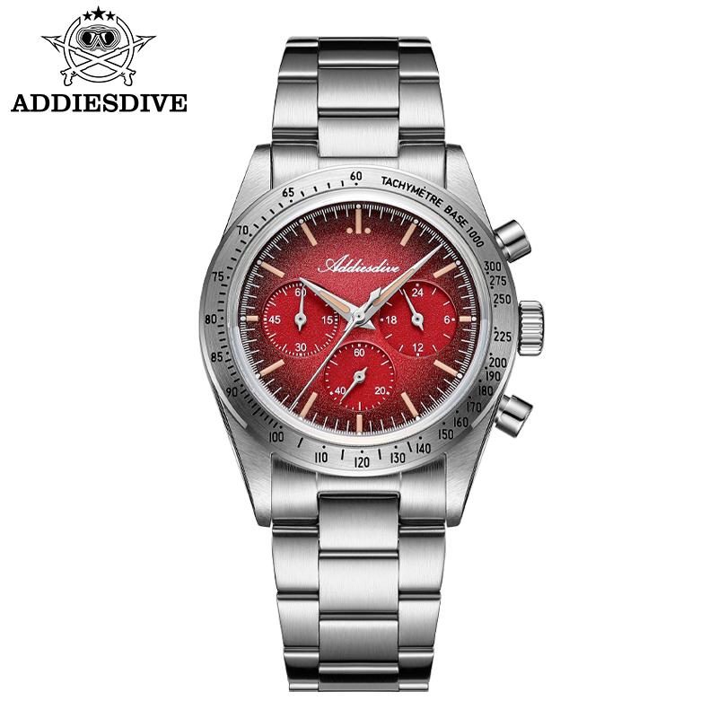 ADDIESDIVE NEW Chronograph Watch Men's Quartz Watches C3 Luminous 0S20 Movement Stainless Steel Waterproof Wristwatch AD2552