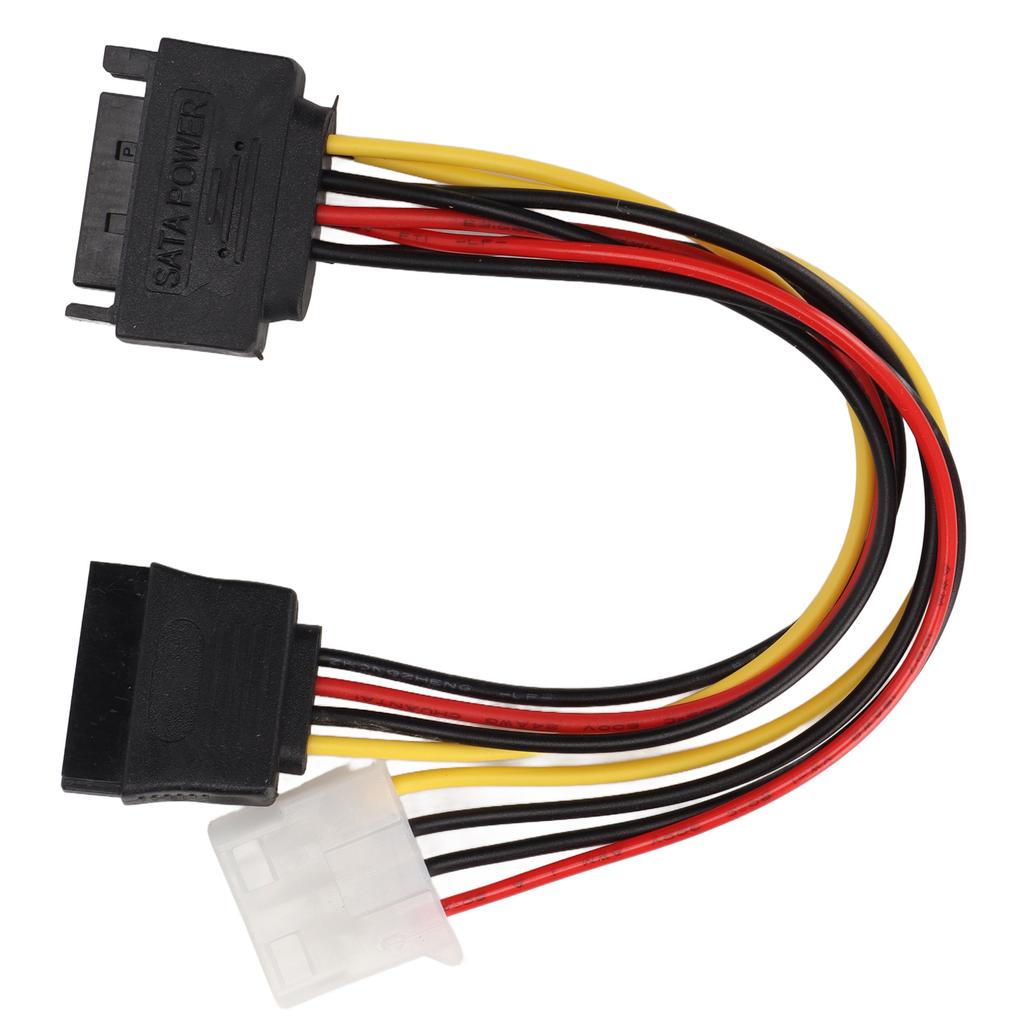 2 кабеля SATA 18 см SATA 15-контактный разъем «папа» на Molex 4-контактный разъем «мама» и 15-контактный разъем SATA удлинительные кабели