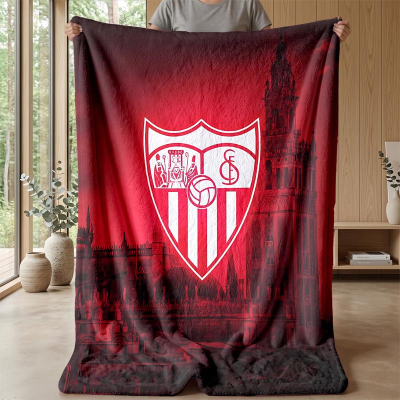 sevilla fcPrinted Flannel Blanket Cozy Skin-Friendly Warm Throw for Couch Bed Indoor Daily Use