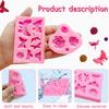 6-Piece Cake Molds Set, Flower/Butterfly/Leaf Shapes, Food-Grade Silicone, Pink Baking Tools