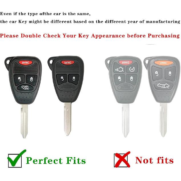 for Jeep Key Fob Cover with Keychain Lanyard, Key Case Protection Fit for Jeep Wrangler Compass 2007-2018/Dodge Ram Durango 2007-2009 Caliber Smart