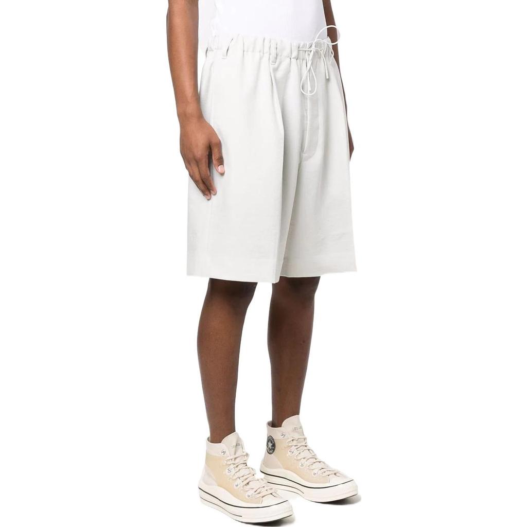 Y-3 SS22 Однотонные шорты-бермуды с эластичной талией, мужские шорты светло-серого цвета HG6086