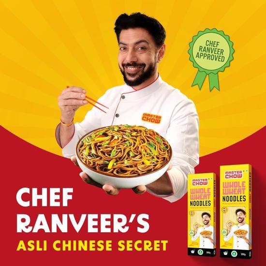 MasterChow Healthy Whole Wheat Noodles- Pack of 2 | 100% Atta | No Maida, Not Fried | Serves 10 Meals - 600gms