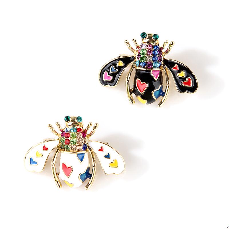 Enamel Heart Bee Insect Brooch Pin Scarf Corsage Jewelry Gift