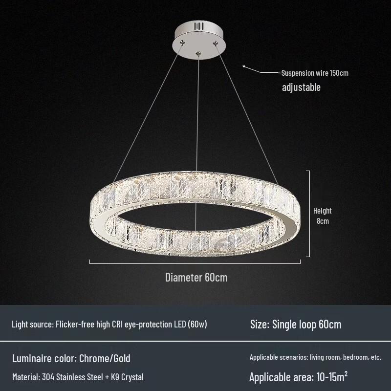 Smart Crystal Chandelier with Voice Control