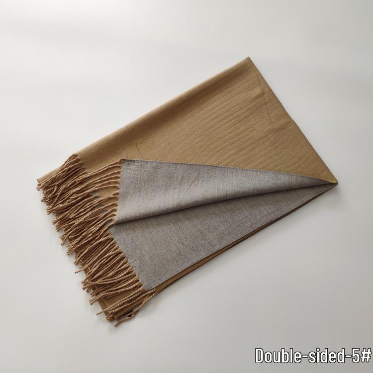 Осень/Зима 2024 Двусторонний красный шарф из имитации кашемира - Однотонный, Теплая шаль для женщин, Европейский и американский стиль.