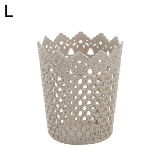 Plastic Hollow Flower Cylinder Pen Pencil Brush Holder Storage Desktop Organizer