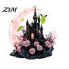 Sweet Cool Home Accents Halloween Dark Style Table Decorations, Acrylic Pink And Black Gothic Centerpiece, Desktop Ornaments Crescent Moon/