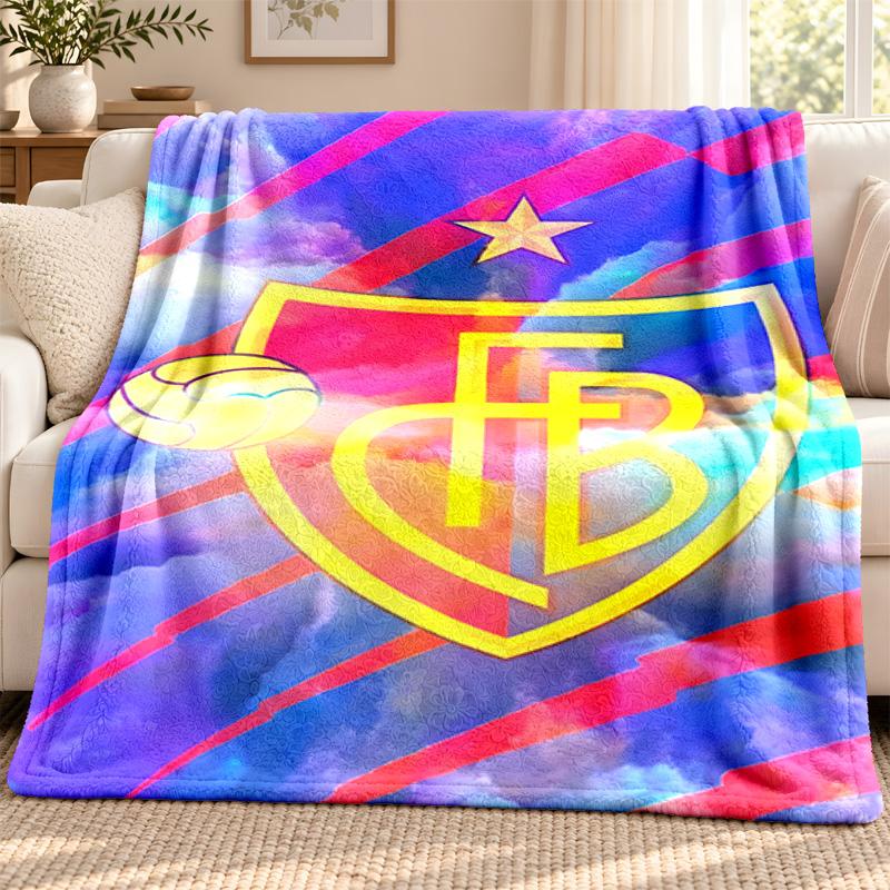 FC Basel blanket Flannel Blanket Soft Cozy Plush Throw for Sofa Bed Lightweight Home Decoration Outdoor camping