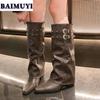 Мода остроносые высокие каблуки женская обувь сексуальные сапоги до колена 2025 трендовый бренд дизайнерские гладиаторские сапоги челси панк-туфли женские ботинки